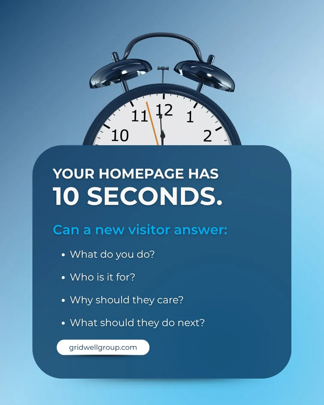 Your homepage doesn't need to tell visitors everything.