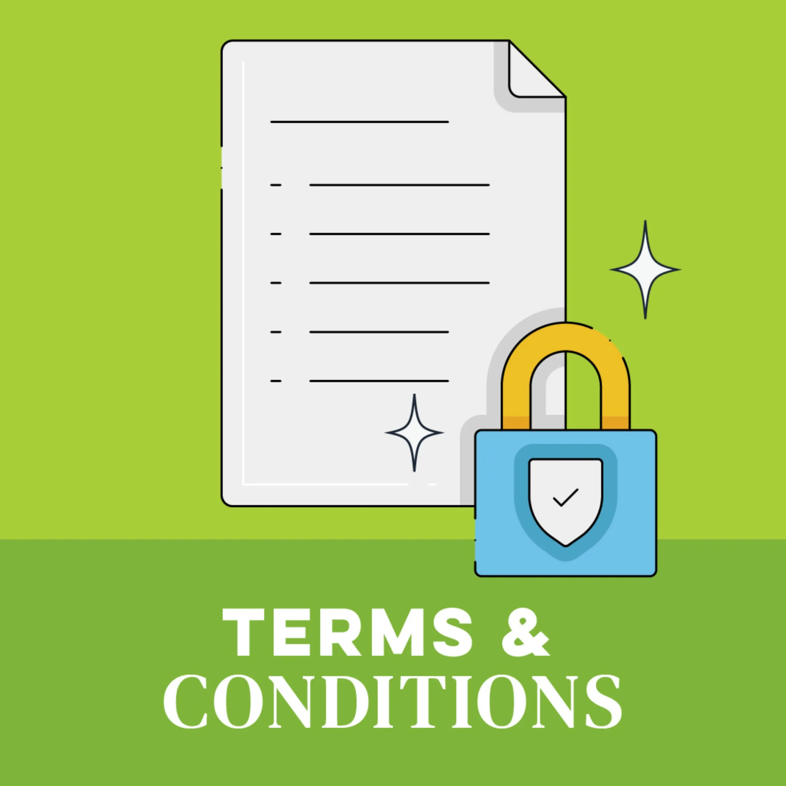 Terms and conditions illustration: a locked document