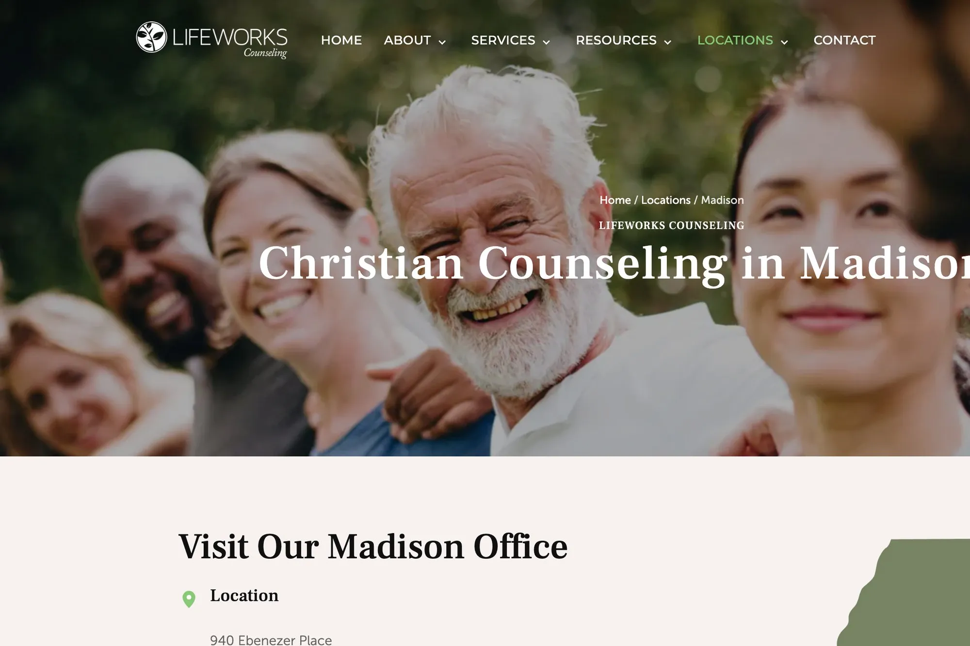 The Madison location page on the rebuilt Lifeworks site