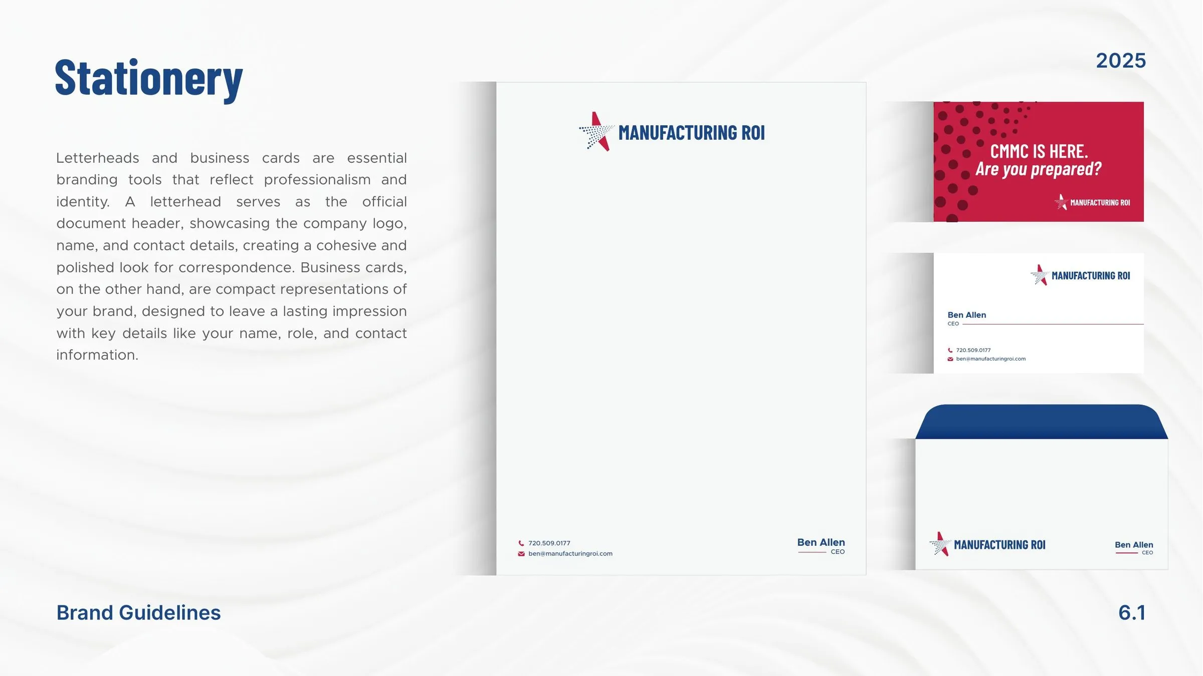 Manufacturing ROI stationery