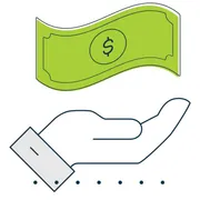 Hand receiving cash